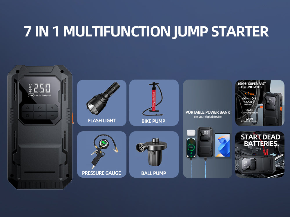 X4 Booster™ Jump Start Tire Inflator Power Bank